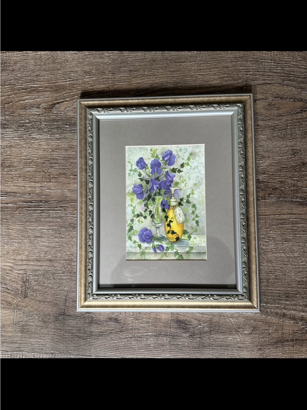Framed Annie LaPoint Sweet Pea Watercolor Print- Floral Watercor